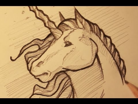 480x360 Draw A Unicorn, Sketching A Unicorn Horse, Step - Unicorn Head Drawing