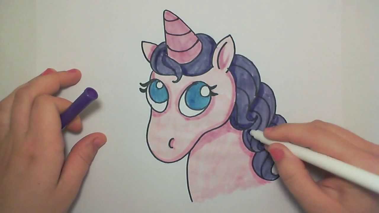 1280x720 Learn How To Draw A Cute Pink Unicorn - Unicorn Head Drawing Easy
