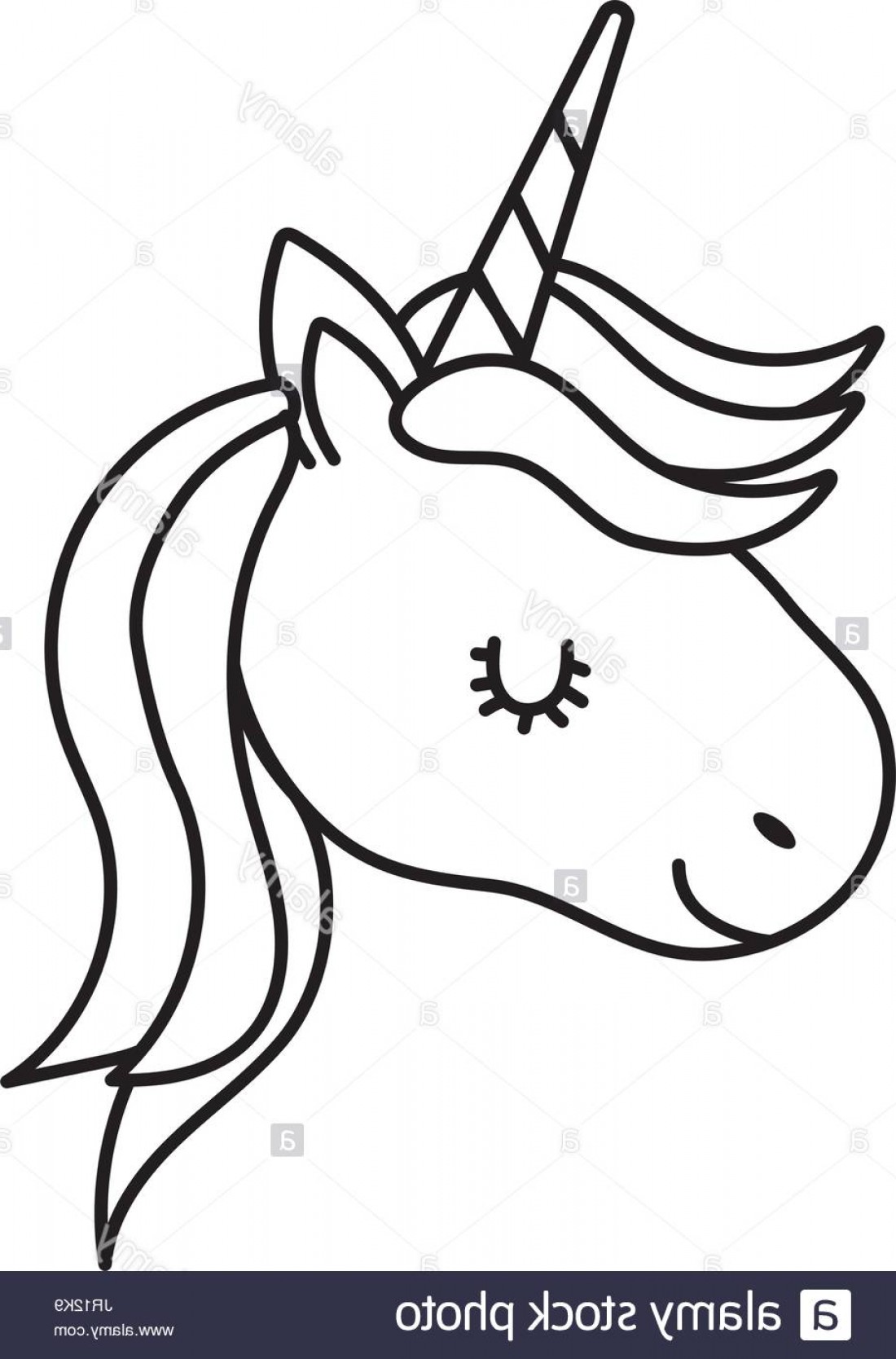 Unicorn Head Drawing