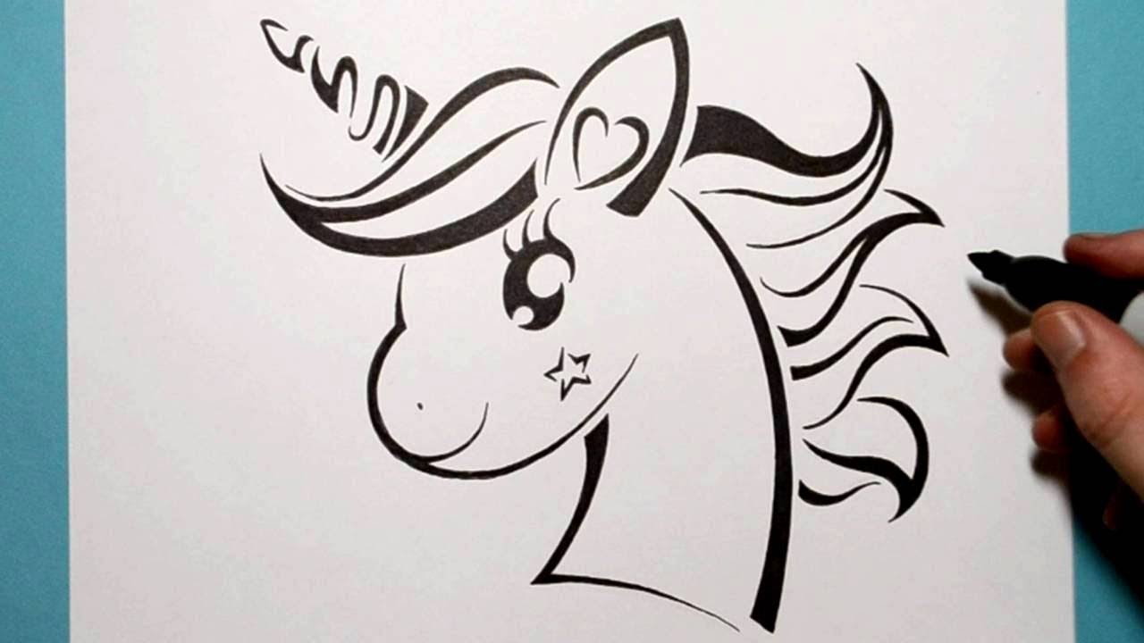 1280x720 How To Draw A Cute Unicorn - Unicorn Line Drawing