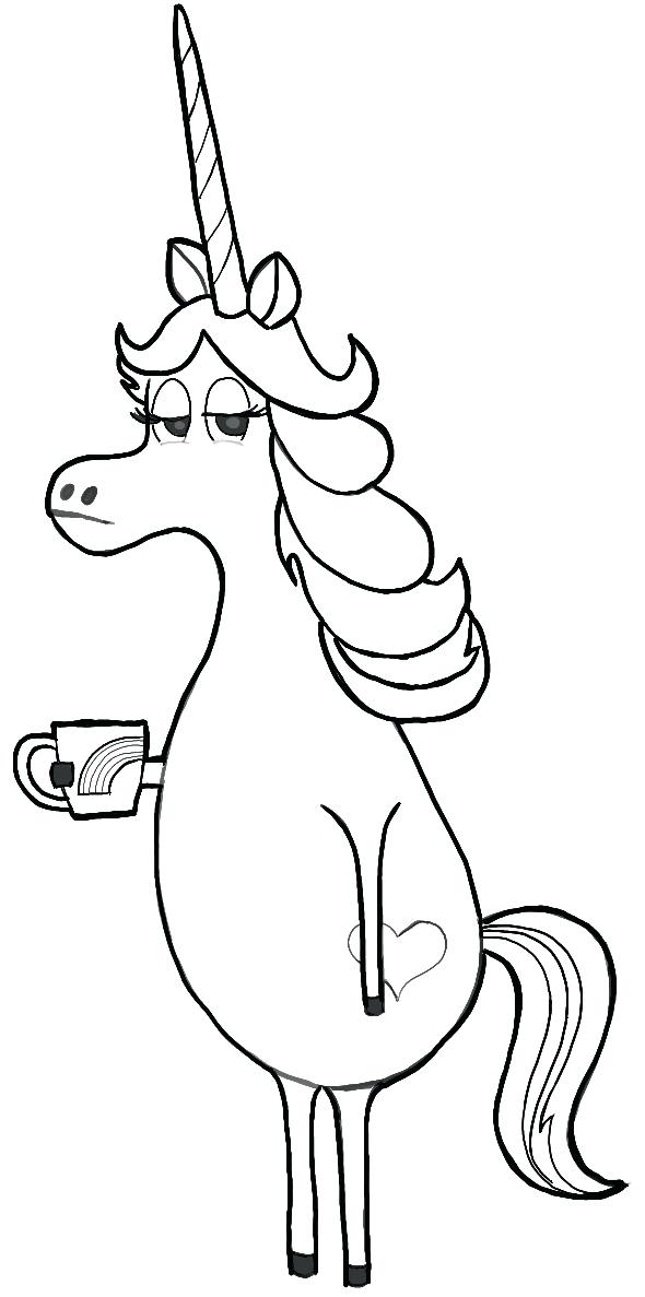 590x1187 Unicorn Draw A Drawings For Kids Kebbo - Unicorn Line Drawing