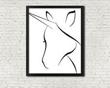 225x180 X Minimalist Simple Unicorn Line Drawing Elegant Black Wall - Unicorn Line Drawing