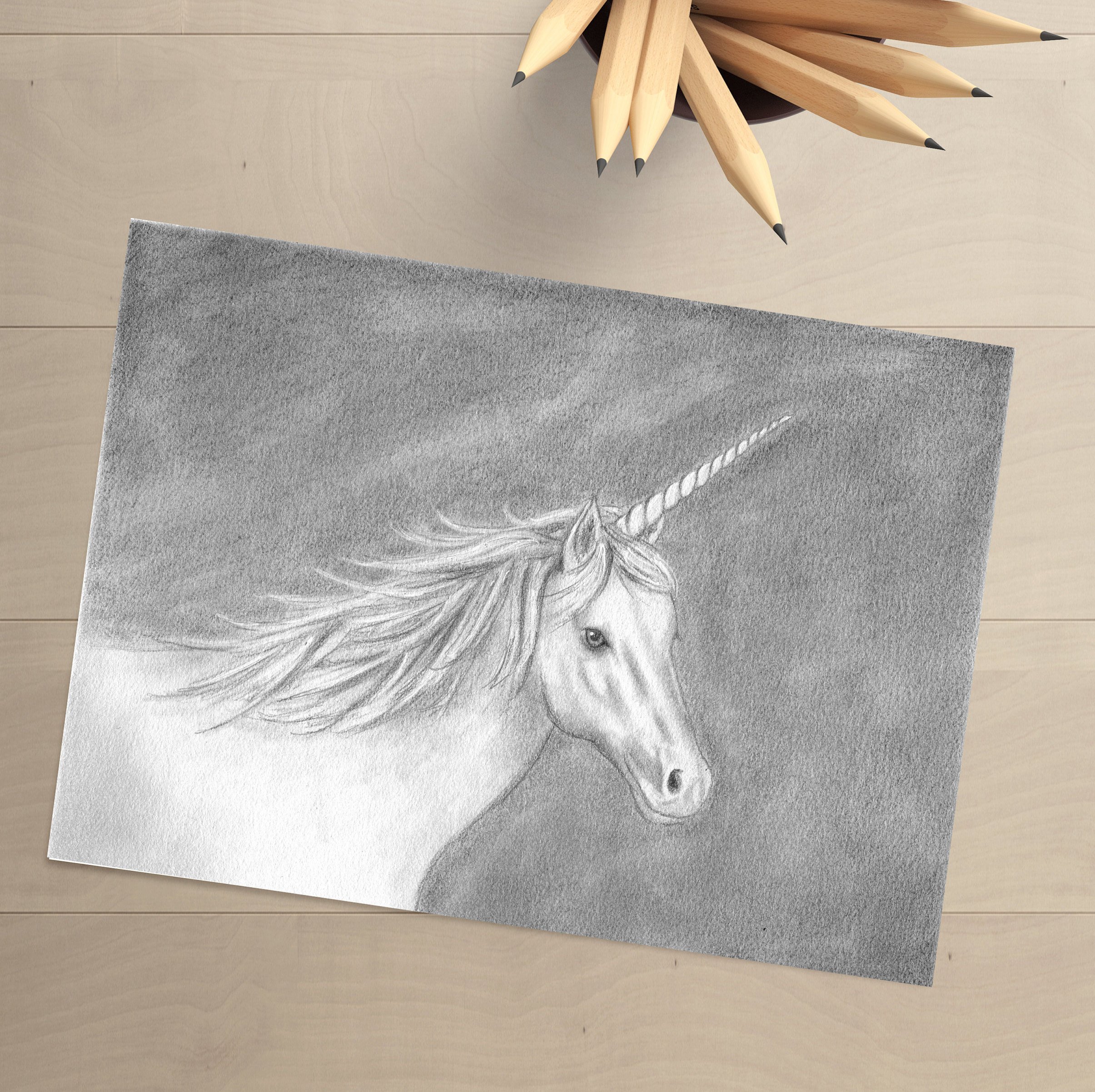 2410x2404 Unicorn Drawing Pencil Drawing Unicorn Original Drawing Etsy - Unicorn Pencil Drawing