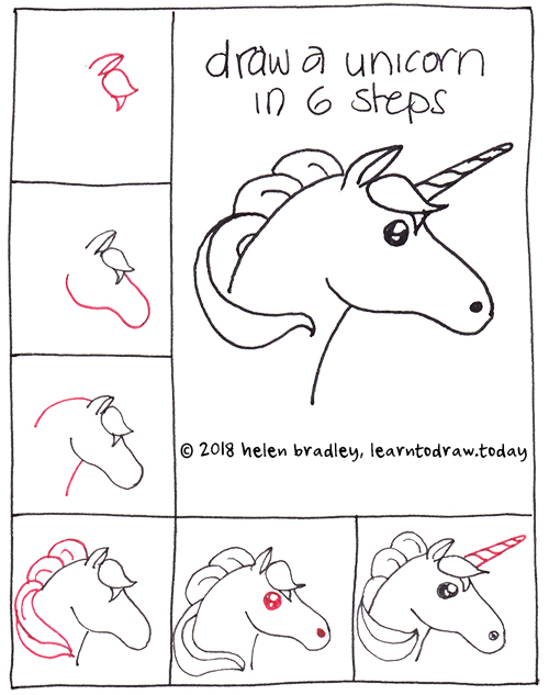 500x633 How To Draw A Unicorn In Steps Learn To Draw - Unicorn Simple Drawing