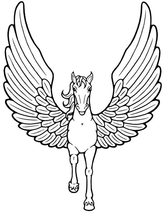 576x747 Unicorn With Wings Flying Coloring Pages Coloring Pages - Unicorn With Wings Drawing