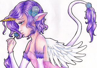 320x226 A Drawing I Did With Colored Pencils I Just Wanted To See What I - Unicorn With Wings Drawing