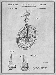 225x300 Unicycle Drawings Fine Art America - Unicycle Drawing