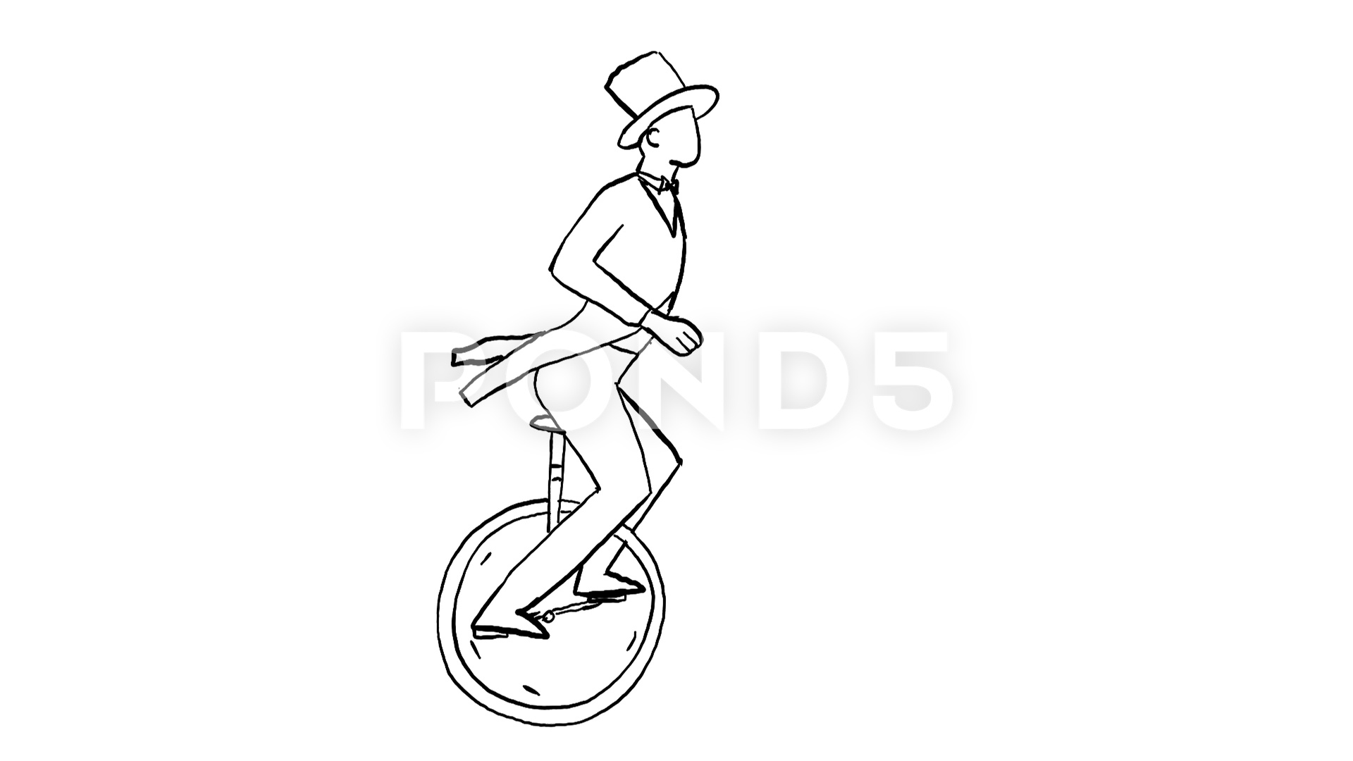 1920x1080 Circus Performer Riding Unicycle Drawing Animation Video - Unicycle Drawing