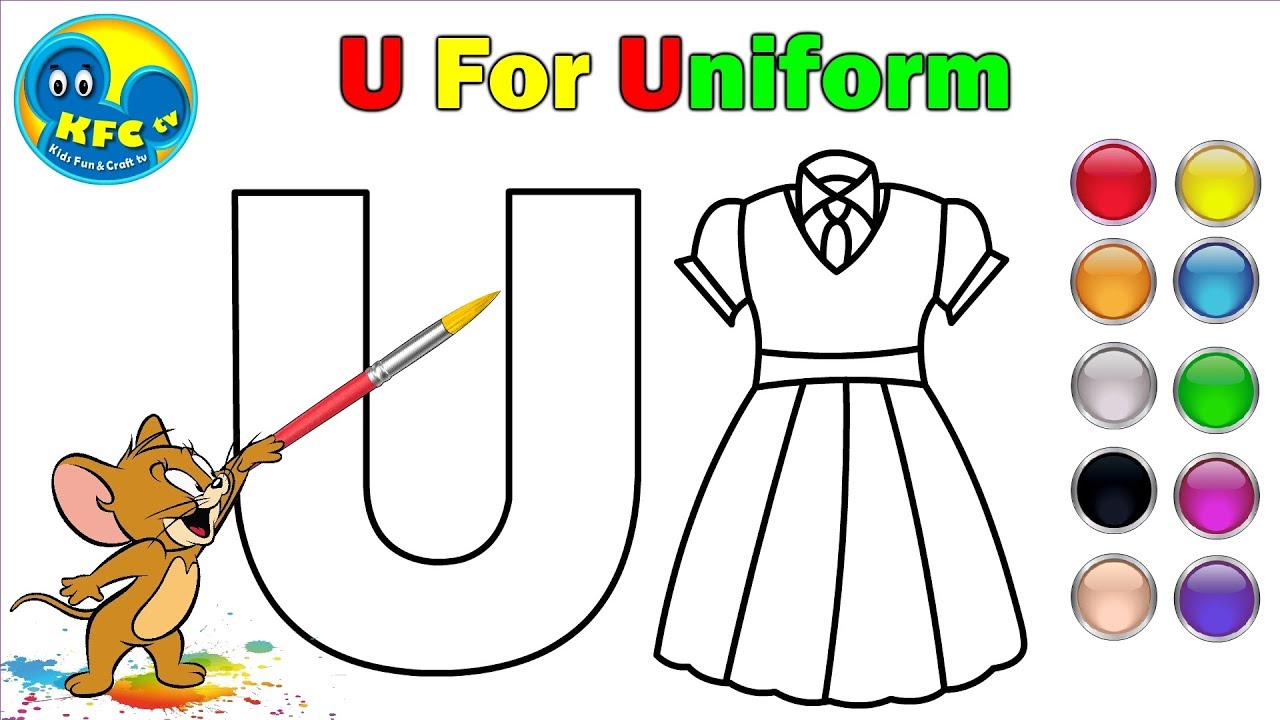 1280x720 Learn Alphabets For Kids How To Draw Alphabet U U - Uniform Drawing