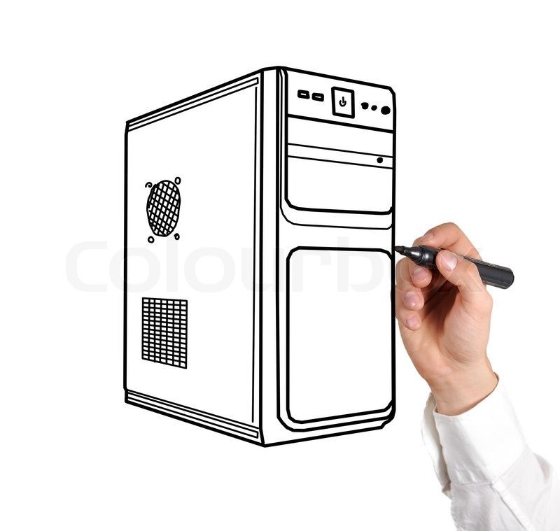 800x759 hand drawing computer system unit on a stock photo colourbox - Unit Drawing