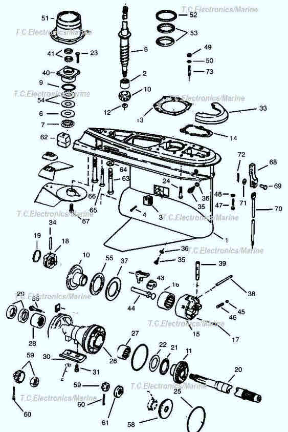 563x843 series lower gearcase omc parts drawing - Unit Drawing