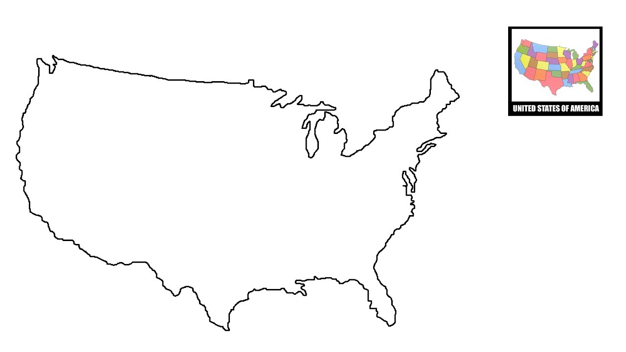 1280x720 how to draw map of usa united states map - United Drawing