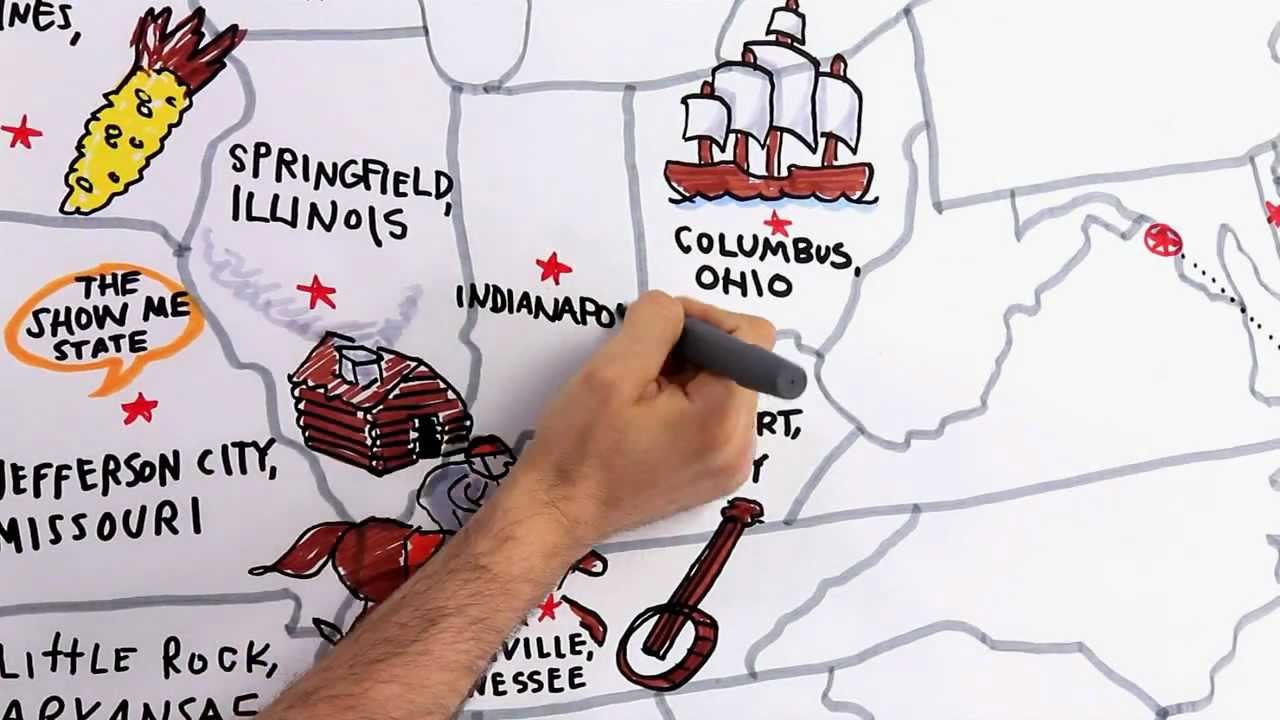 1280x720 Tour The States - United States Drawing