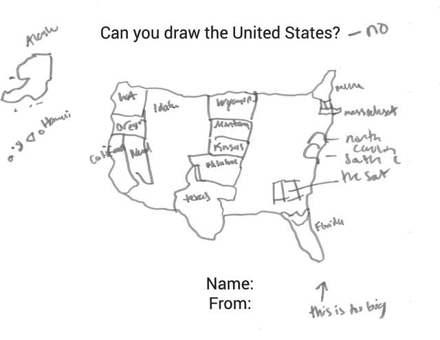 640x494 Can You Draw All Us States - United States Drawing