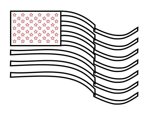 500x377 How To Draw A Flag - United States Flag Drawing