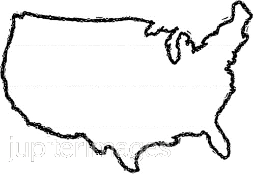 497x343 black and white stock united states outline - United States Outline Drawing