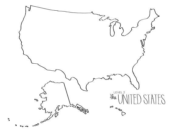 570x440 learn to draw the united states blob map style maps charts - United States Outline Drawing
