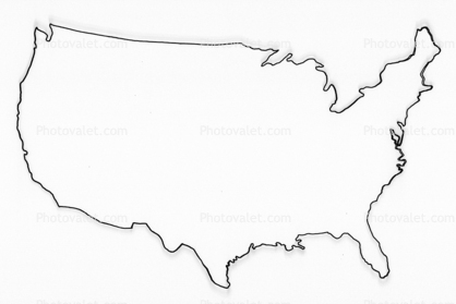 418x279 united states of america, usa outline, line drawing, shape images - United States Outline Drawing