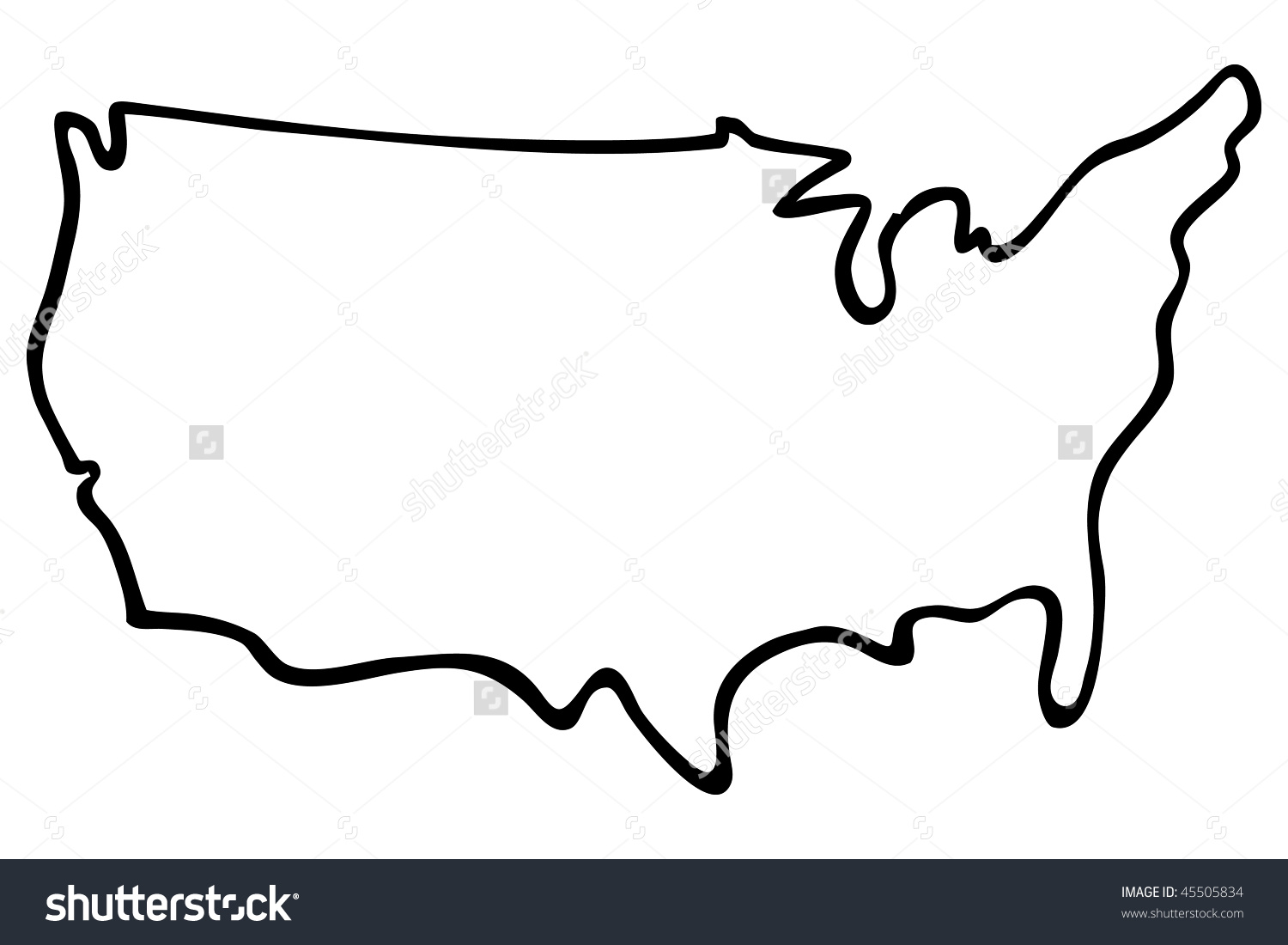 1500x1100 united states outline library download - United States Outline Drawing