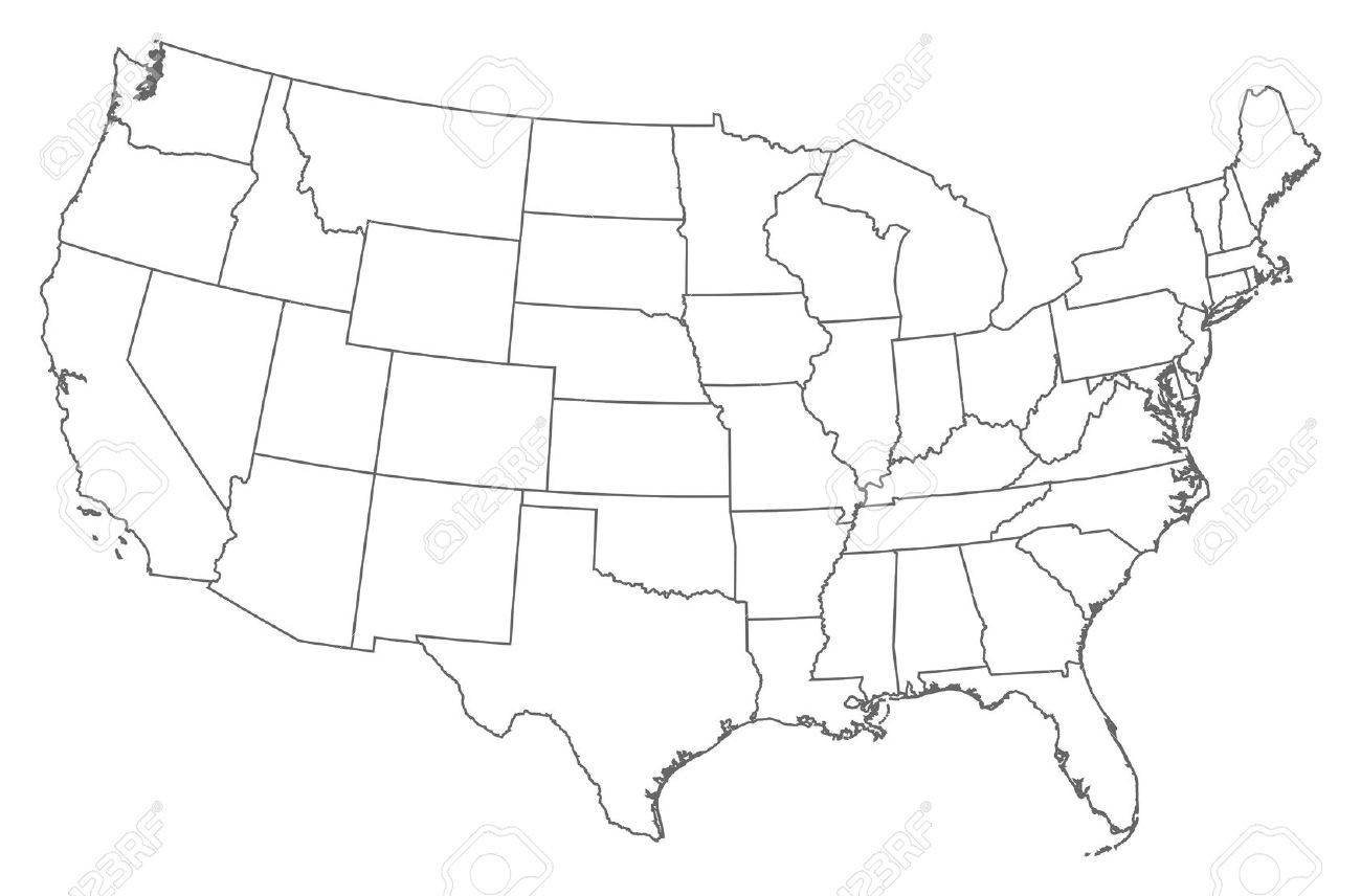 United States Outline Drawing at PaintingValley.com | Explore
