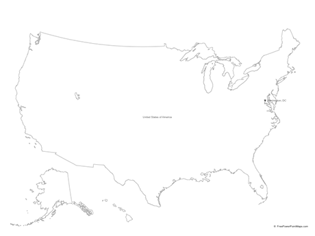 460x345 vector maps of united states of america free vector maps - United States Outline Drawing