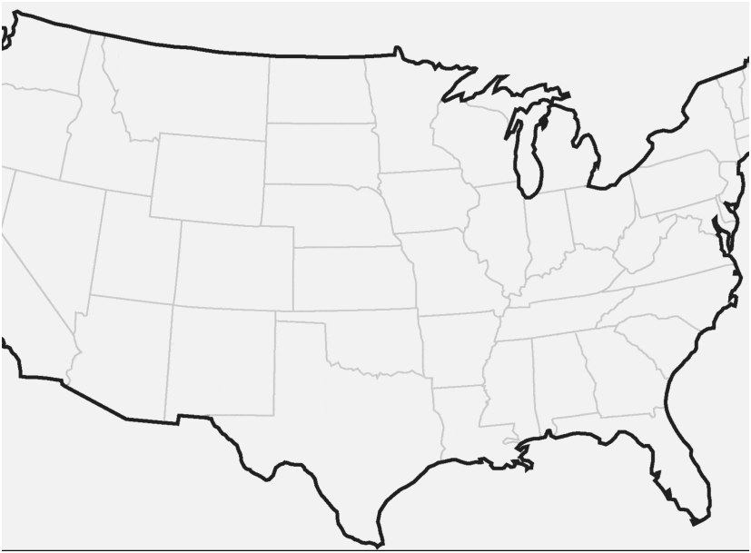 827x609 simple united states outline - United States Outline Drawing