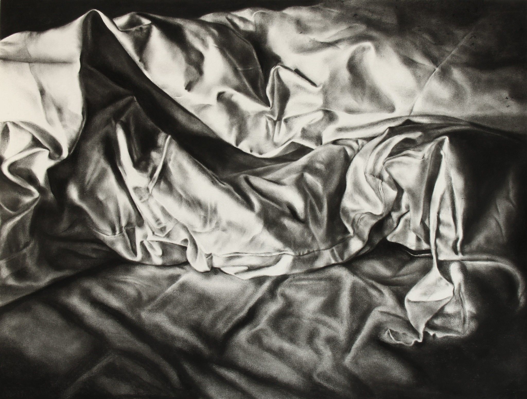 2048x1551 unmade bed charcoal drawing - Unmade Bed Drawing