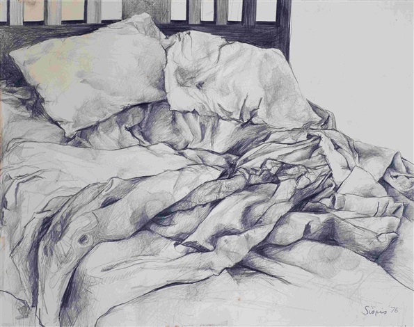 595x470 unmade bed - Unmade Bed Drawing