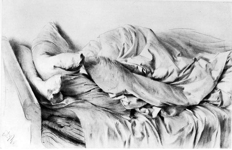 800x516 artwork - Unmade Bed Drawing