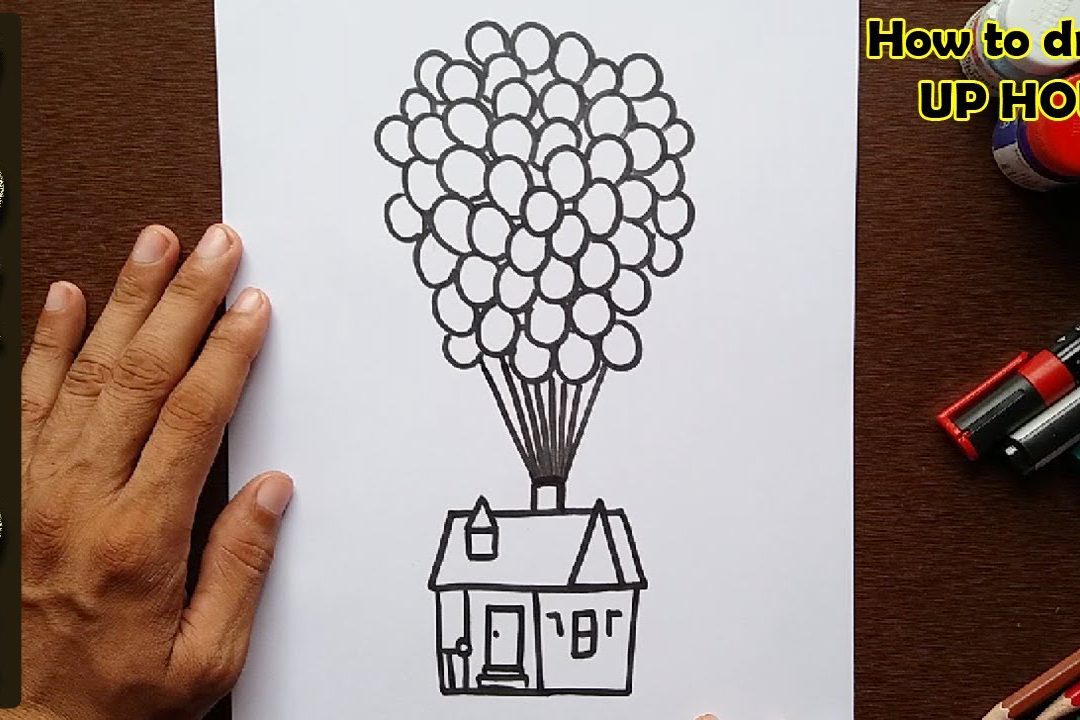 1080x720 awesome up houseawing collection of with balloons high quality - Up Movie House Drawing