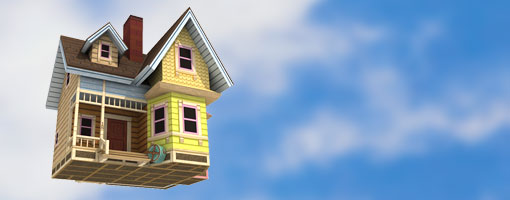 510x200 Carl's Flying House - Up Movie House Drawing