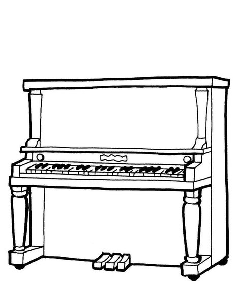 Upright Piano Drawing at PaintingValley.com | Explore collection of ...