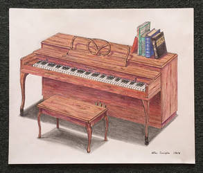 293x250 Upright Piano Drawing - Upright Piano Drawing