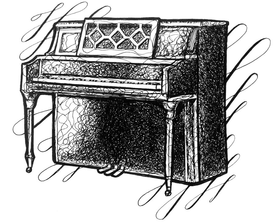 Upright Piano Drawing at PaintingValley.com | Explore collection of ...