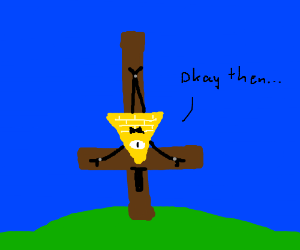 300x250 bill cipher is crucified w upside down cross drawing - Upside Down Cross Drawing
