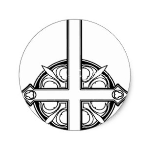 307x307 Upside Down Cross Stickers Zazzle Au - Upside Down Cross Drawing