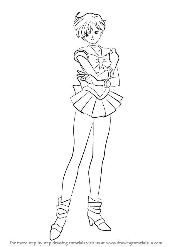 596x842 Learn How To Draw Sailor Uranus From Sailor Moon - Uranus Drawing