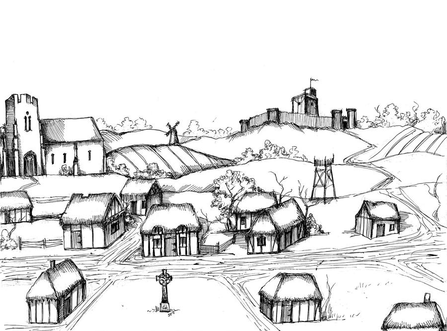 900x666 architectural evolution in an urban landscape drawing - Urban Landscape Drawing