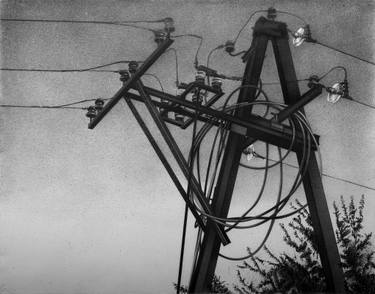 375x294 urban urban landscape with wires and old pillars drawing - Urban Landscape Drawing
