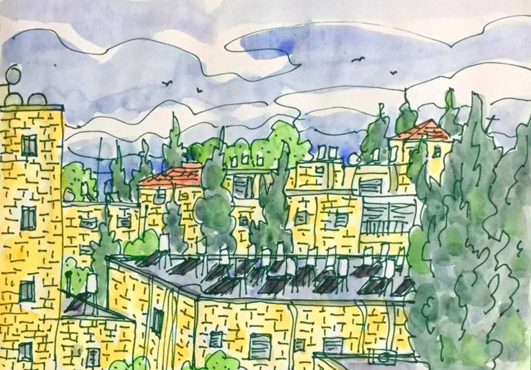 770x537 jerusalem urban landscape drawing - Urban Landscape Drawing