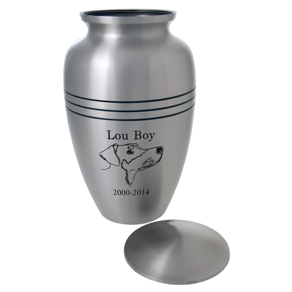 600x600 large dog urn elegant pewter line drawing from photo - Urn Drawing