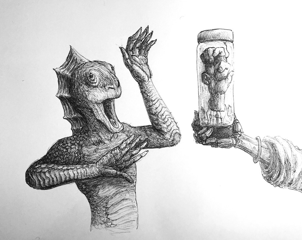 1024x813 The Urn Black Ballpoint Pen On Paper - Urn Drawing