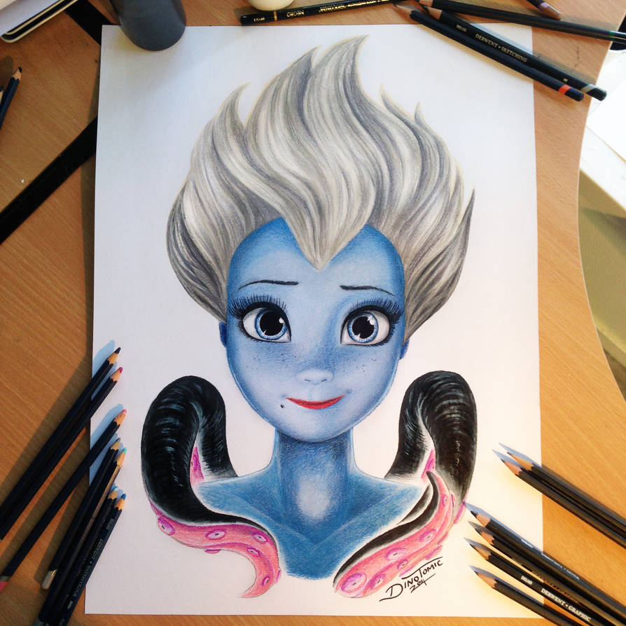 894x894 Ursula Color Pencil Drawing - Ursula Drawing