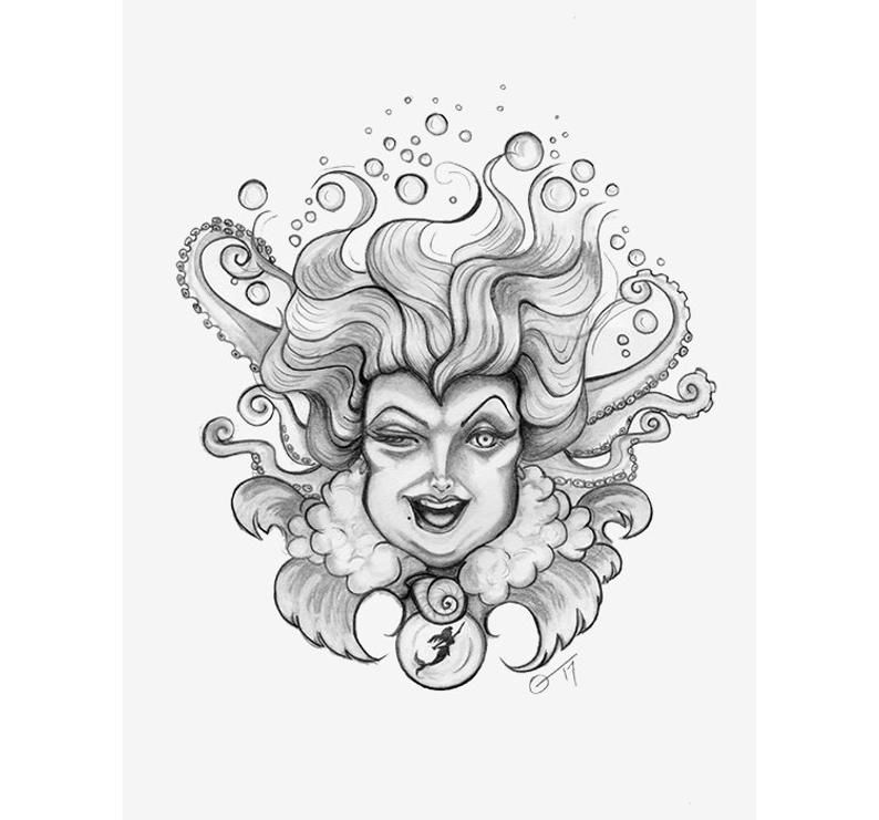 794x741 Ursula Drawing Print Etsy - Ursula Drawing