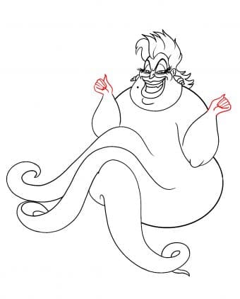 340x422 How To Draw Ursula From The Little Mermaid - Ursula Drawing