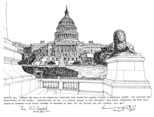 525x399 u s capitol building a pen and ink drawing - Us Capitol Building Drawing