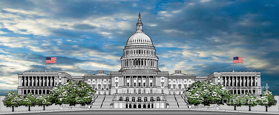 900x372 united states capitol building drawing - Us Capitol Building Drawing