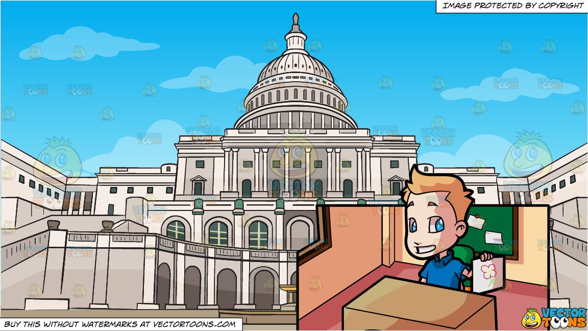 1152x648 A Kindergarten Boy Proudly Showing His Drawing Of A Flower And Us - Us Capitol Drawing