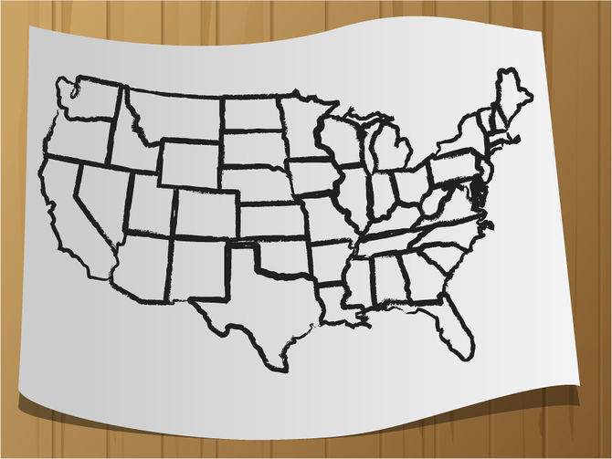 670x503 How To Draw A Map Of The Usa Steps - Us Map Drawing