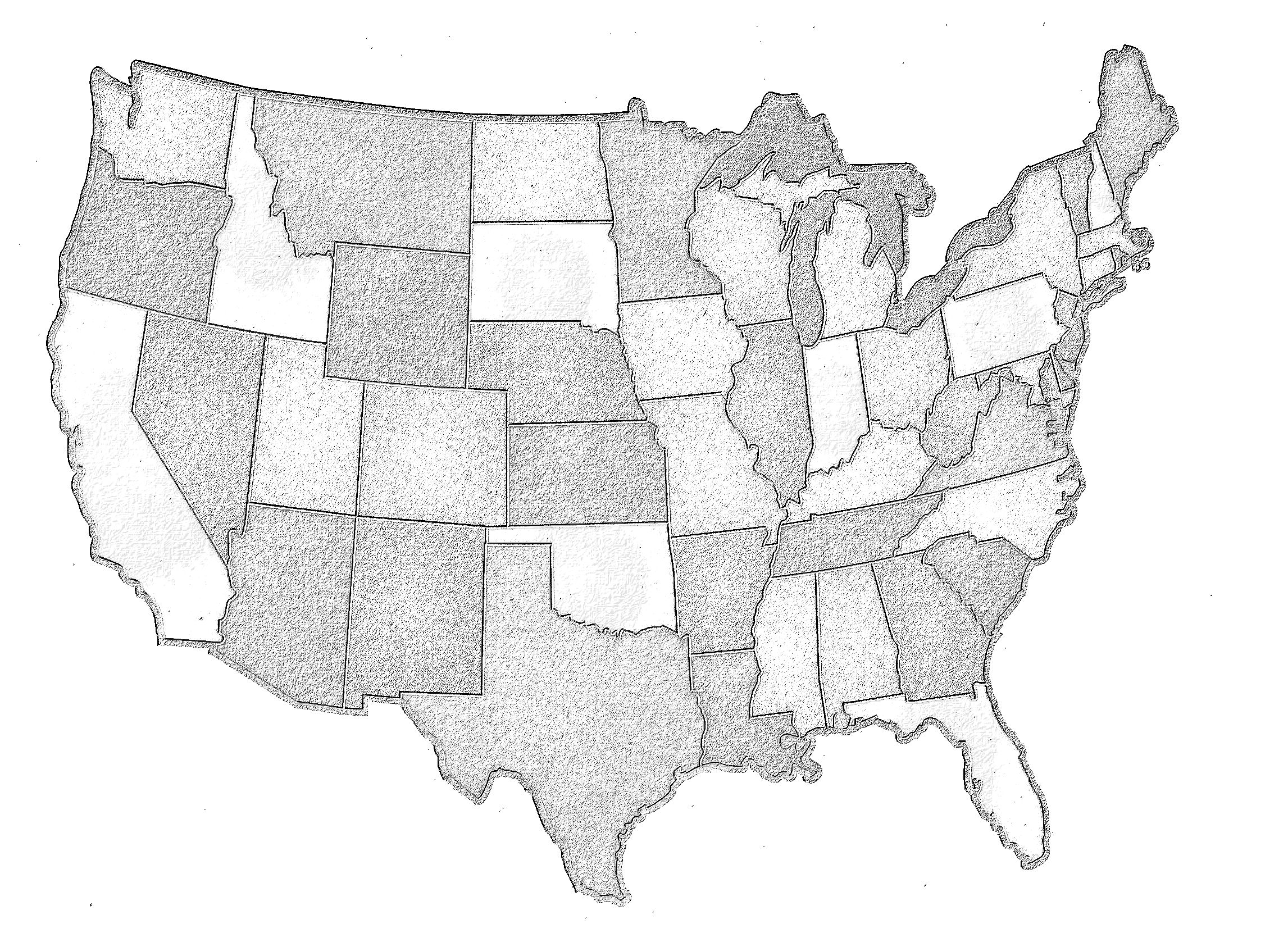 Us Map Drawing at PaintingValley.com | Explore collection of Us Map Drawing